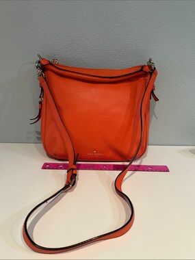 kate spade Coral Orange Pebbled Leather Crossbody Bag*
